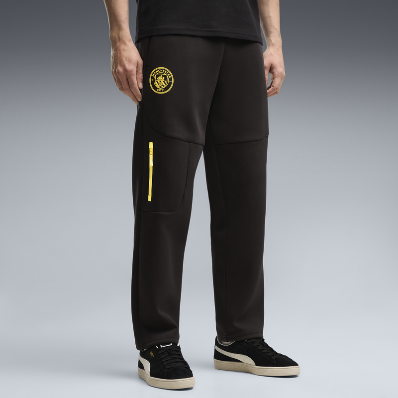 MCFC LW PUMATECH SWEATPANTS - PUMA Black-Yellow Blaze